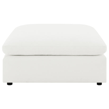 Raleigh Ivory Boucle Upholstered Ottoman from Coaster - Luna Furniture