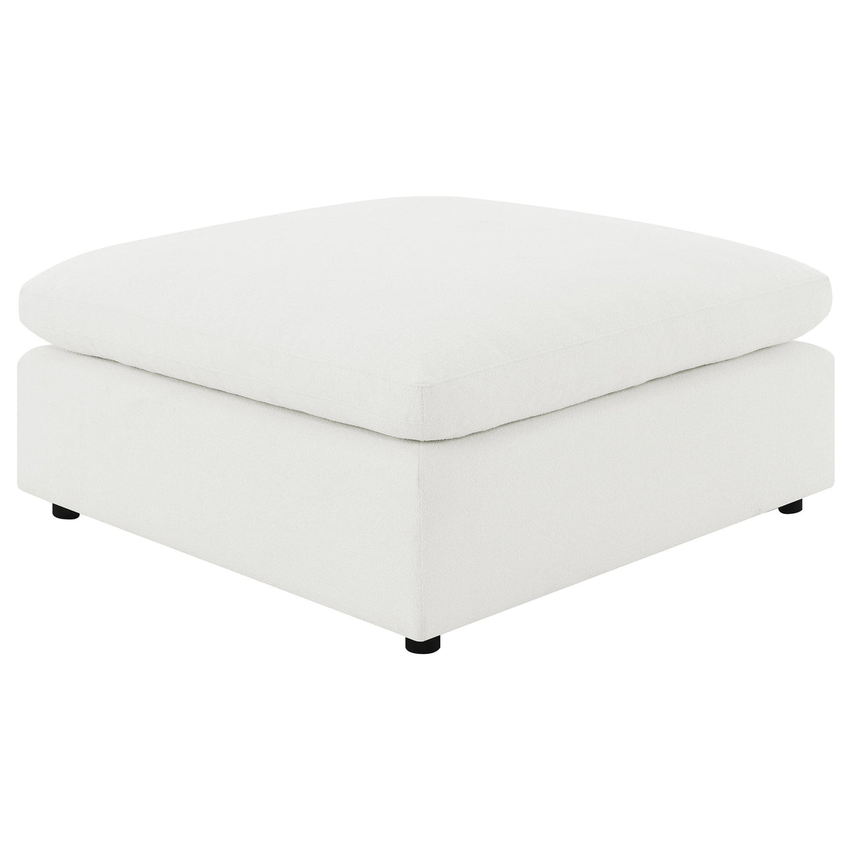 Raleigh Ivory Boucle Upholstered Ottoman from Coaster - Luna Furniture