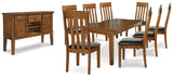 Ralene Dining Table and 8 Chairs with Storage in Medium Brown from Ashley - Luna Furniture