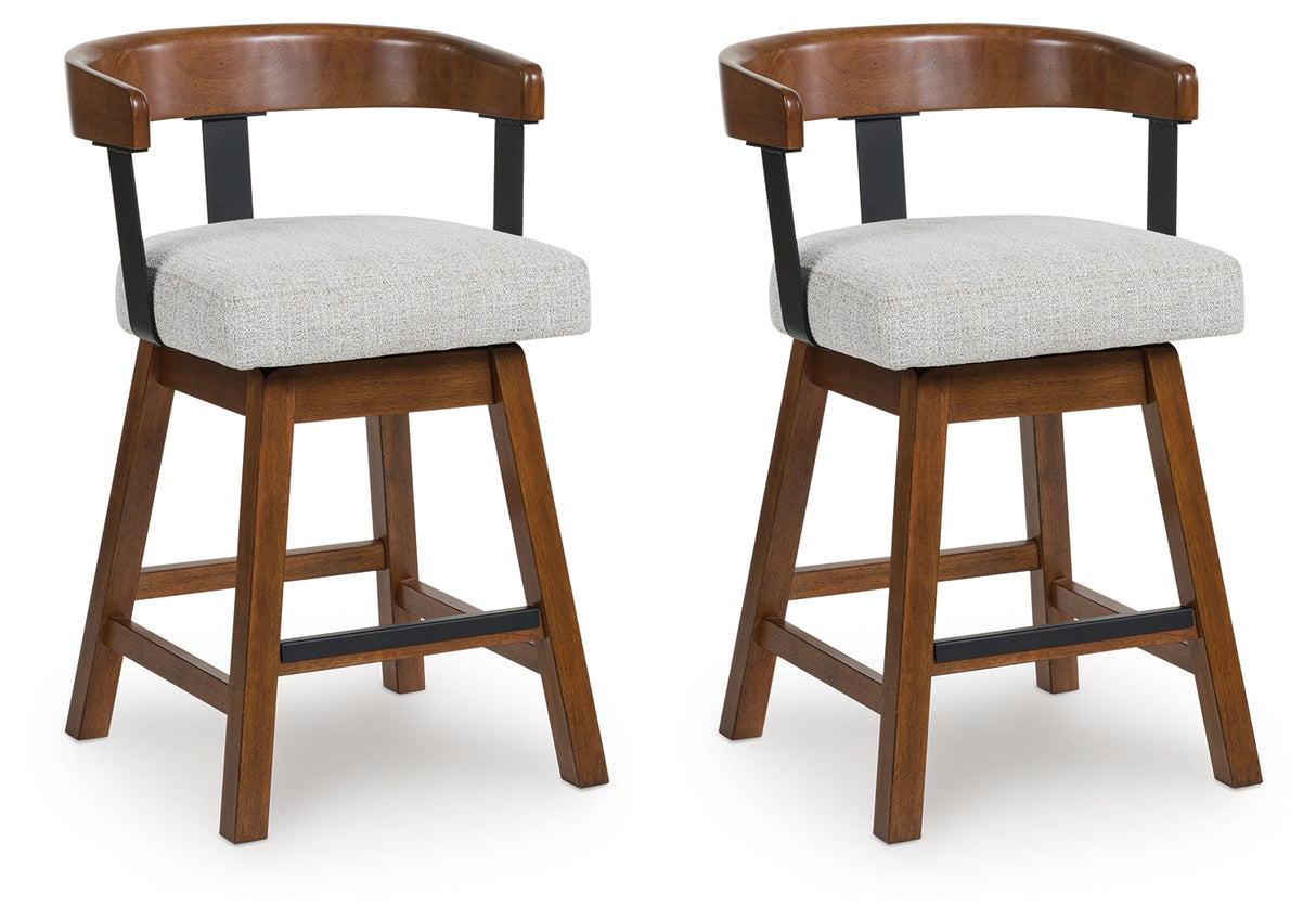 Ralene Medium Brown Counter Height Barstool (Set of 2), Set of 2 from Ashley - Luna Furniture
