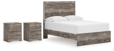 Ralinksi Full Panel Bed with 2 Nightstands in Gray from Ashley - Luna Furniture