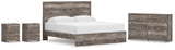 Ralinksi King Panel Bed with Dresser and 2 Nightstands in Gray from Ashley - Luna Furniture