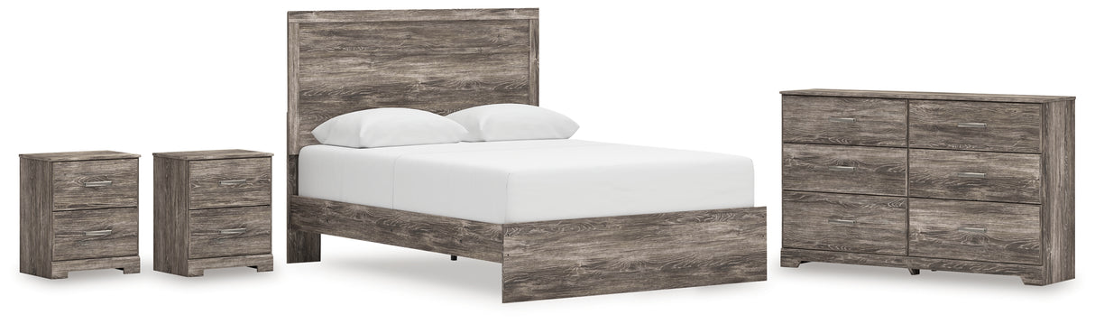 Ralinksi Queen Panel Bed with Dresser and 2 Nightstands in Gray from Ashley - Luna Furniture