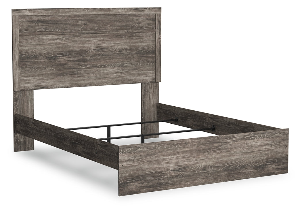 Ralinksi Queen Panel Bed with Mirrored Dresser and 2 Nightstands in Gray from Ashley - Luna Furniture