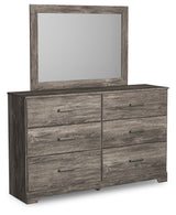Ralinksi Queen Panel Bed with Mirrored Dresser and Chest in Gray from Ashley - Luna Furniture