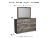 Ralinksi Twin Panel Bed with Mirrored Dresser in Gray from Ashley - Luna Furniture