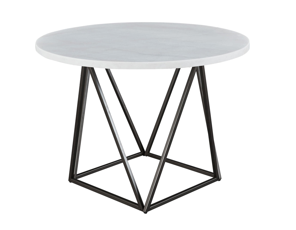 Ramona White Marble Top 44 inch Round Dining Table from Steve Silver - Luna Furniture