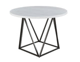 Ramona White Marble Top 44 inch Round Dining Table from Steve Silver - Luna Furniture