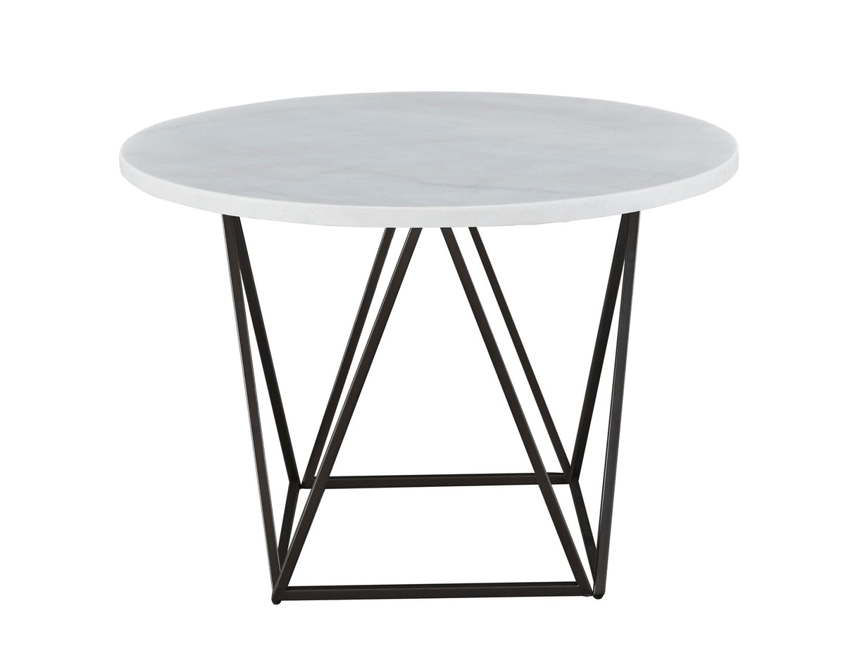 Ramona White Marble Top 44 inch Round Dining Table from Steve Silver - Luna Furniture