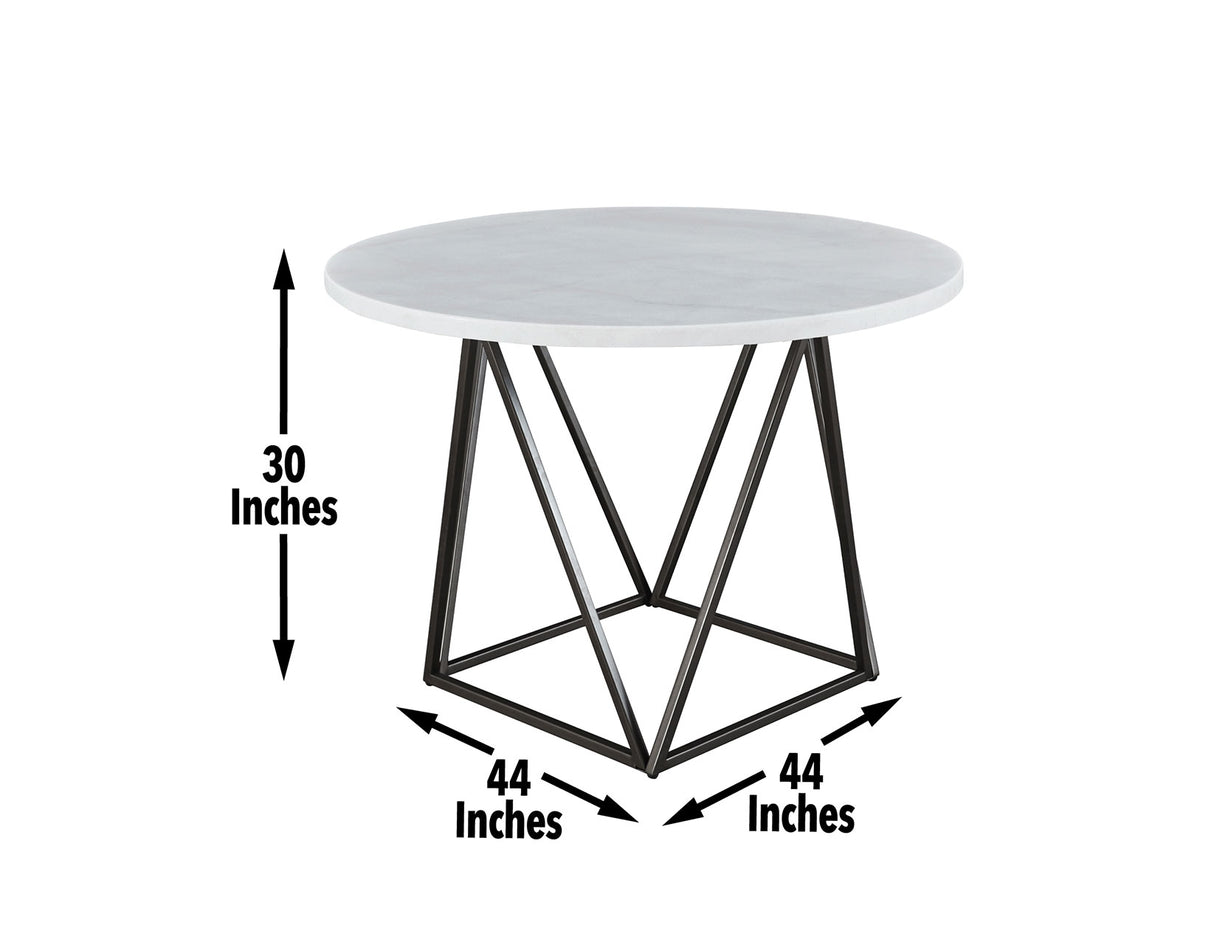 Ramona White Marble Top 44 inch Round Dining Table from Steve Silver - Luna Furniture