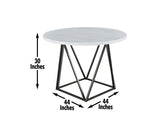 Ramona White Marble Top 44 inch Round Dining Table from Steve Silver - Luna Furniture