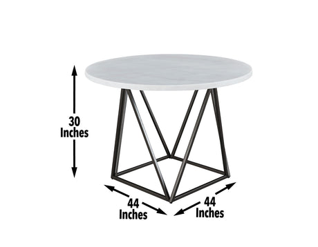 Ramona White Marble Top 44 inch Round Dining Table from Steve Silver - Luna Furniture