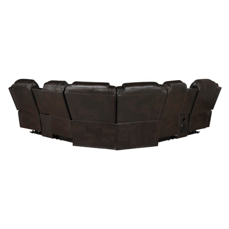 Ramone Dark Brown 3-Piece Power Reclining Sectional with Consoles from Homelegance - Luna Furniture