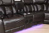 Ramone Dark Brown 3-Piece Power Reclining Sectional with Consoles from Homelegance - Luna Furniture