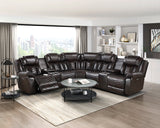 Ramone Dark Brown 3-Piece Power Reclining Sectional with Consoles from Homelegance - Luna Furniture