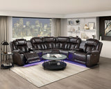 Ramone Dark Brown 3-Piece Power Reclining Sectional with Consoles from Homelegance - Luna Furniture
