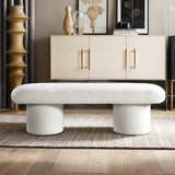 Randolph Ivory Boucle Bench from Midinmod - Luna Furniture