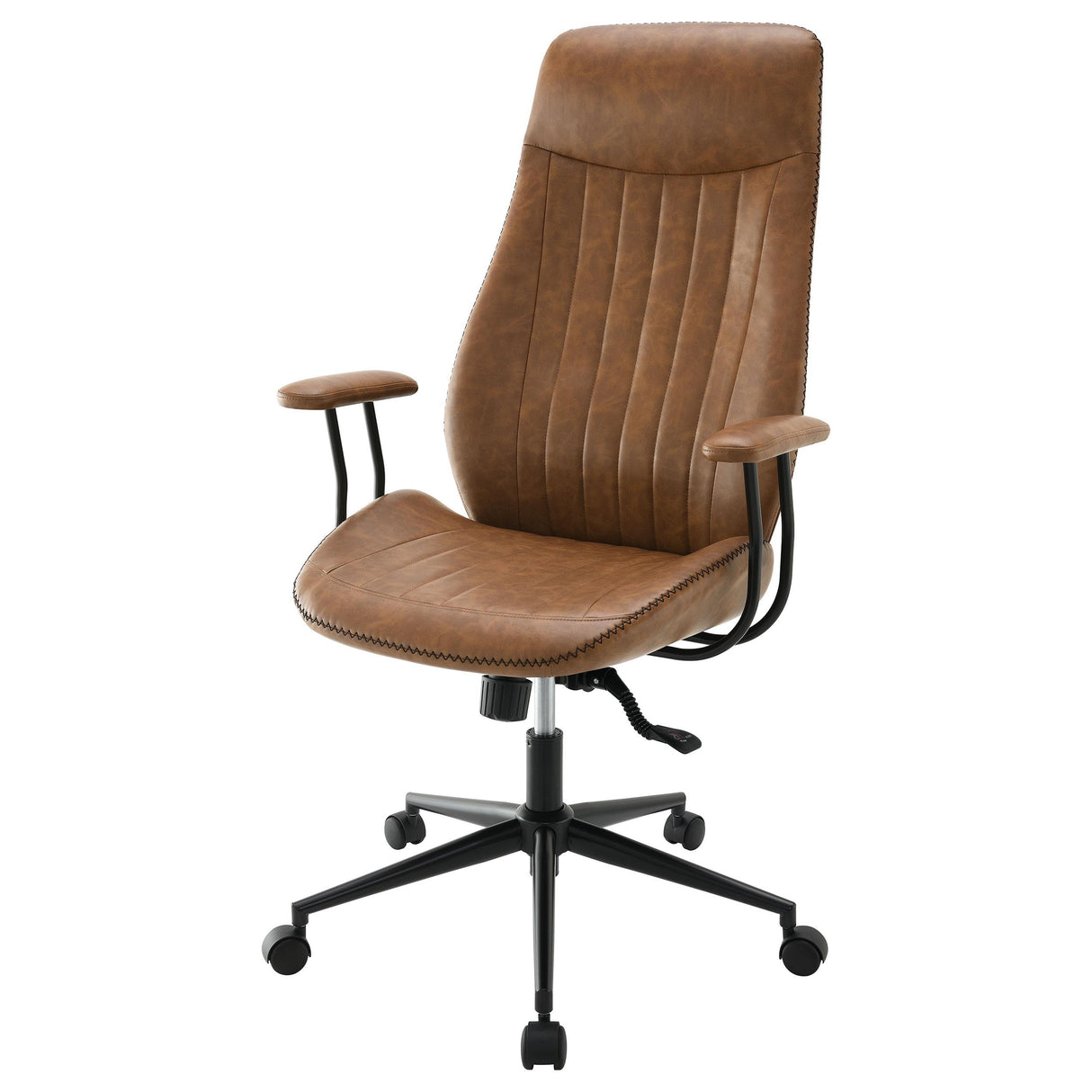 Ranger Brown Upholstered Adjustable Home Office Desk Chair from Coaster - Luna Furniture