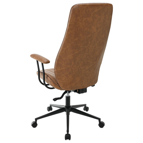 Ranger Brown Upholstered Adjustable Home Office Desk Chair from Coaster - Luna Furniture