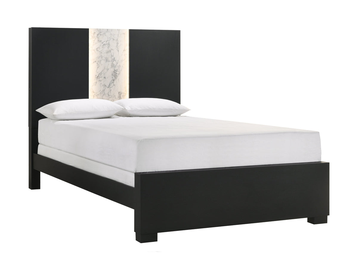 Rangley Black King LED Panel Bed from Crown Mark - Luna Furniture