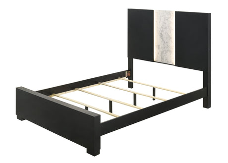 Rangley Black LED Panel Bedroom Set from Crown Mark - Luna Furniture