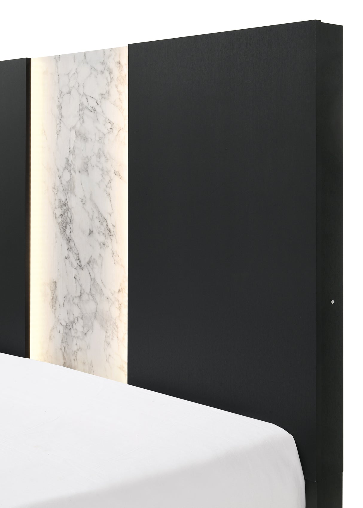 Rangley Black Queen LED Panel Bed from Crown Mark - Luna Furniture