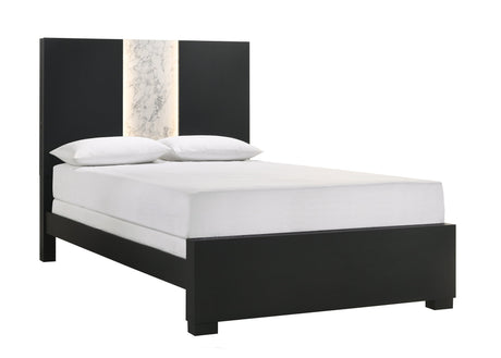 Rangley Black Queen LED Panel Bed from Crown Mark - Luna Furniture