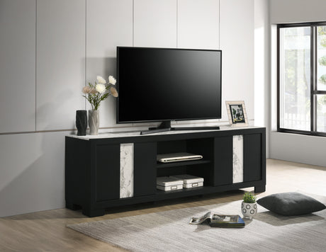 Rangley Black TV Stand from Crown Mark - Luna Furniture