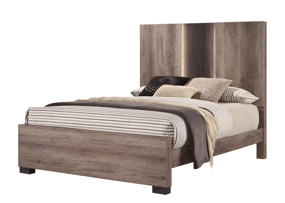 Rangley Brown LED Panel Bedroom Set from Crown Mark - Luna Furniture