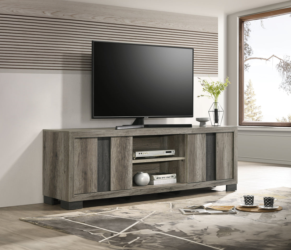 Rangley Gray TV Stand from Crown Mark - Luna Furniture