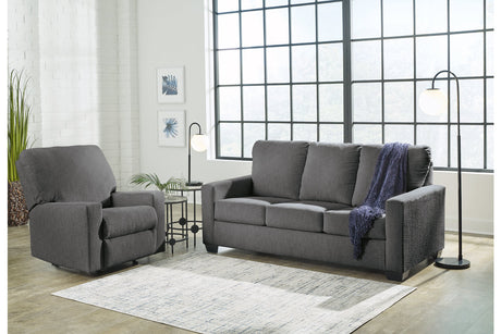 Rannis Pewter Full Sofa Sleeper and Recliner from Ashley - Luna Furniture