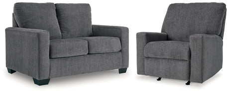 Rannis Pewter Twin Sofa Sleeper and Recliner from Ashley - Luna Furniture
