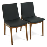 Ravel Walnut Vegan Leather Mid-Century Modern Dining Chairs from Midinmod - Luna Furniture