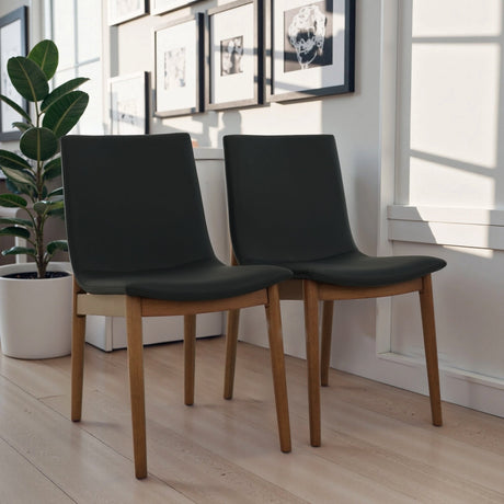 Ravel Walnut Vegan Leather Mid-Century Modern Dining Chairs from Midinmod - Luna Furniture