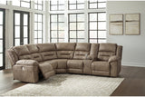Ravenel Fossil 3-Piece Power Reclining Sectional from Ashley - Luna Furniture