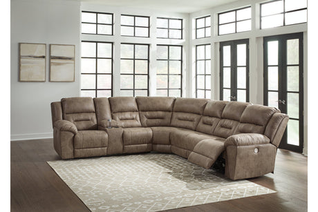 Ravenel Fossil 4-Piece Power Reclining Sectional from Ashley - Luna Furniture