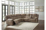 Ravenel Fossil 4-Piece Power Reclining Sectional from Ashley - Luna Furniture