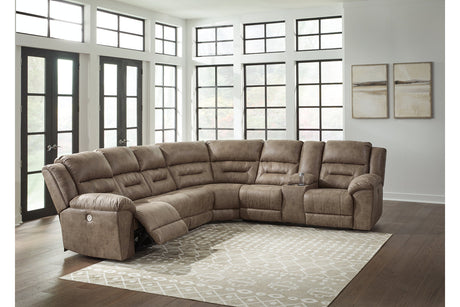 Ravenel Fossil 4-Piece Power Reclining Sectional from Ashley - Luna Furniture