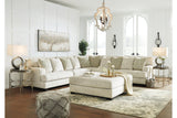 Rawcliffe Parchment 3-Piece Sectional with Ottoman from Ashley - Luna Furniture