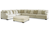 Rawcliffe Parchment 4-Piece Sectional with Ottoman from Ashley - Luna Furniture