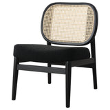 Rayo Black Rattan Cane Back Accent Chair with Padded Seat from Coaster - Luna Furniture