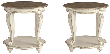 Realyn 2 End Tables in White/Brown from Ashley - Luna Furniture