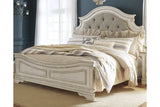 Realyn Chipped White California King Upholstered Panel Bed from Ashley - Luna Furniture