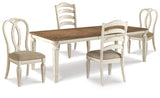 Realyn Chipped White Dining Table and 4 Chairs from Ashley - Luna Furniture