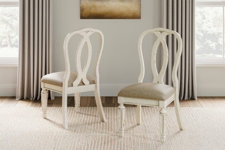 Realyn Chipped White Dining Table and 4 Chairs from Ashley - Luna Furniture