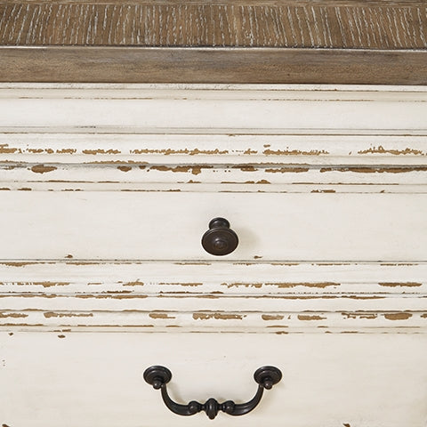 Realyn Chipped White Dining Table and 4 Chairs from Ashley - Luna Furniture