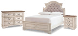 Realyn Chipped White Full Panel Bed, Dresser and Nightstand from Ashley - Luna Furniture