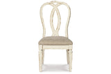 Realyn Chipped White Oval Dining Table and 8 Ribbon Back Chairs from Ashley - Luna Furniture