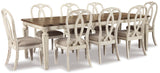 Realyn Chipped White Rectangular Extendable Ribbon Dining Set from Ashley - Luna Furniture