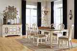 Realyn Chipped White Rectangular Extendable Ribbon Dining Set from Ashley - Luna Furniture